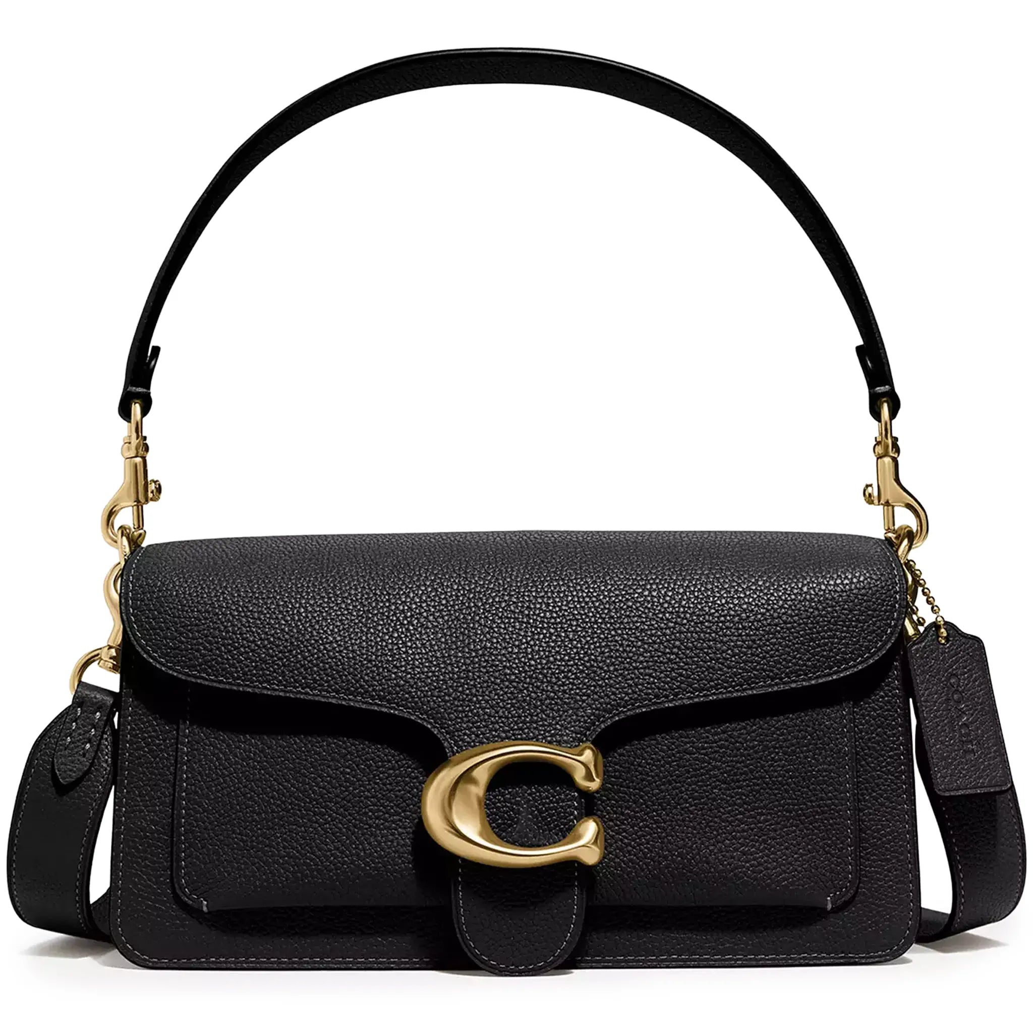 Front View of Coach Tabby 26 Black Shoulder Bag CH857
